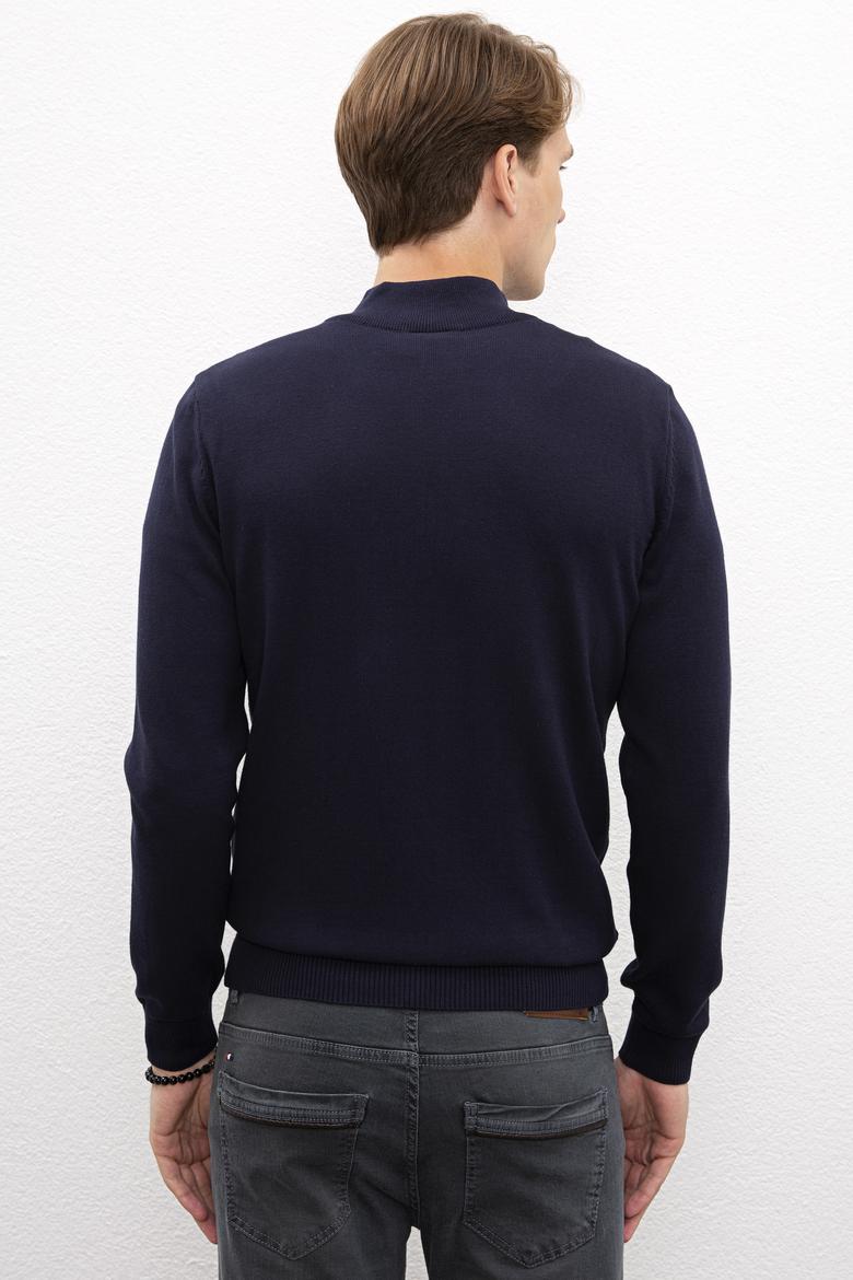 Erkek Lacivert  Triko Hırka Basic - 50206746053