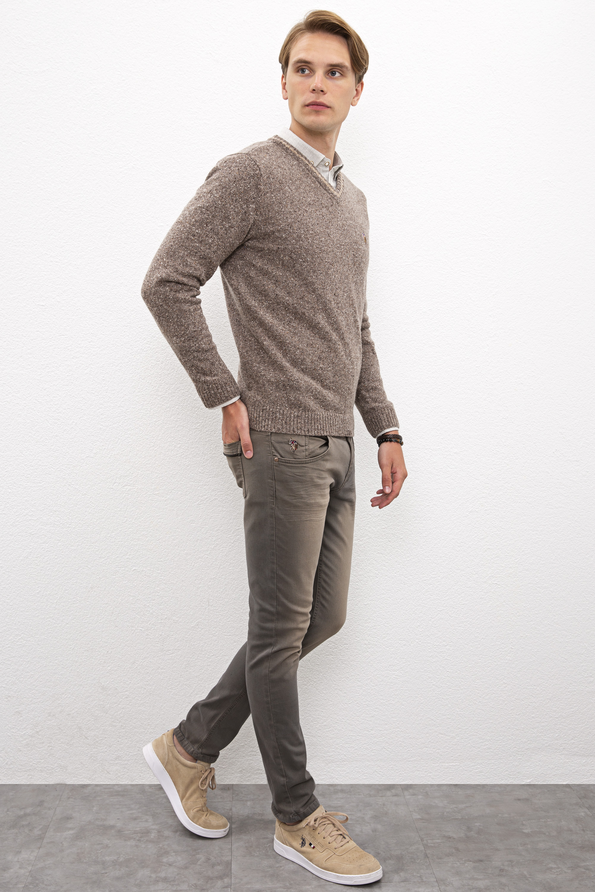 Erkek Kahverengi Denim Pantolon - Image 2