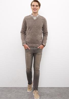 Erkek Kahverengi Denim Pantolon - 50207887004