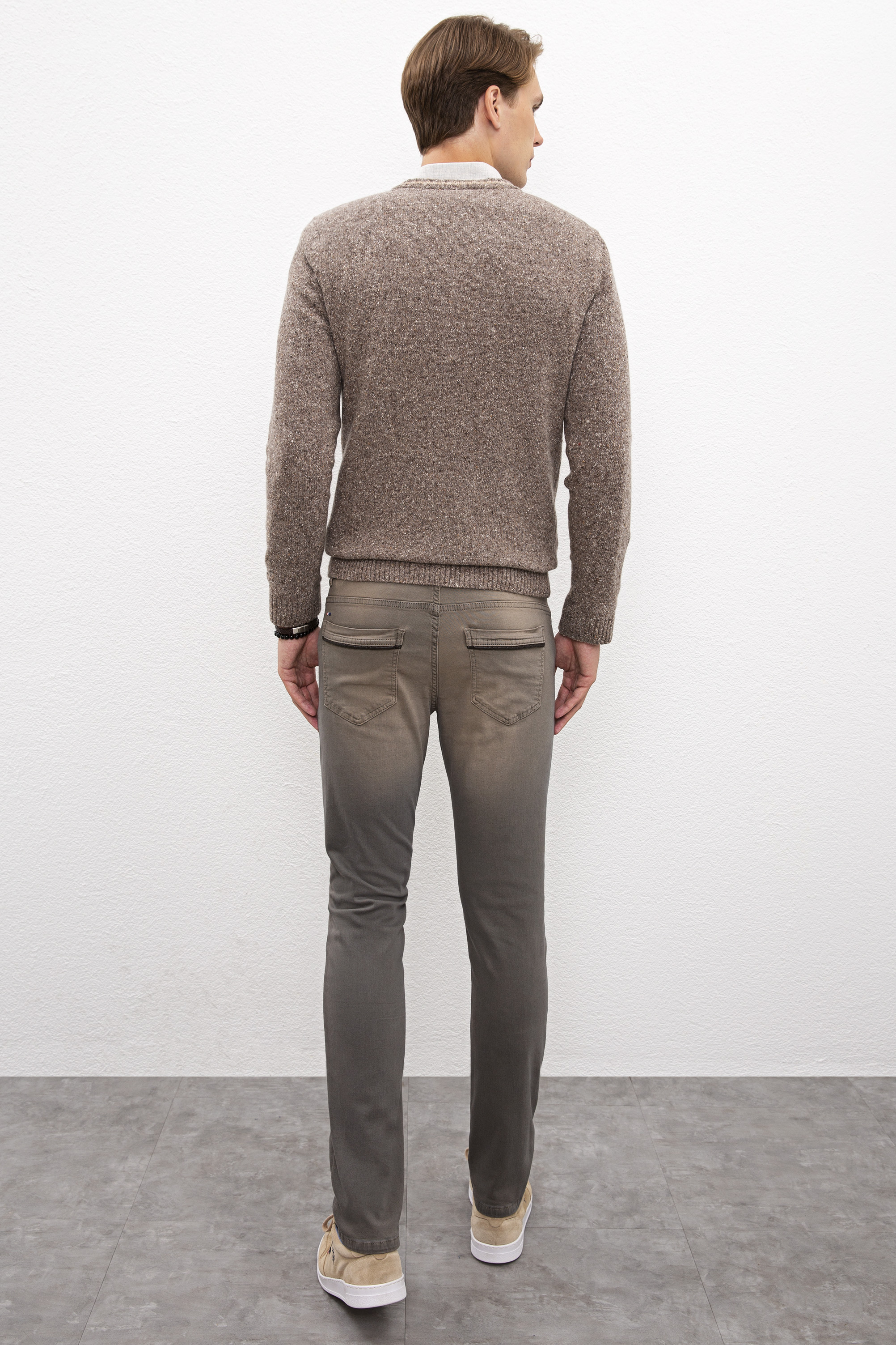 Erkek Kahverengi Denim Pantolon - Image 3