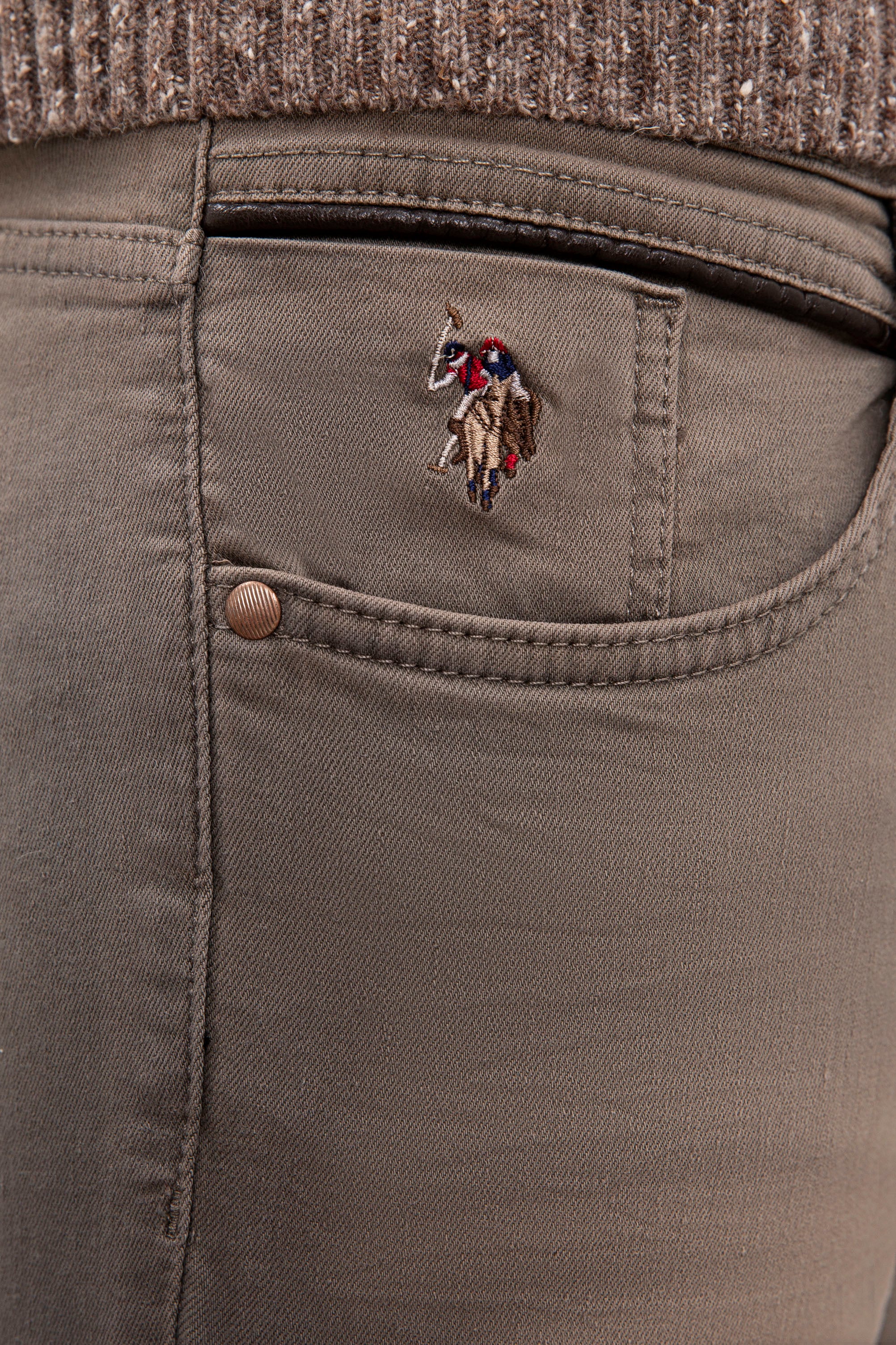 Erkek Kahverengi Denim Pantolon