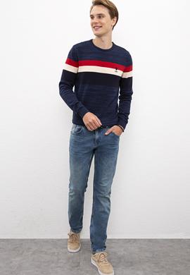 Erkek Mavi Denim Pantolon - 50215200003