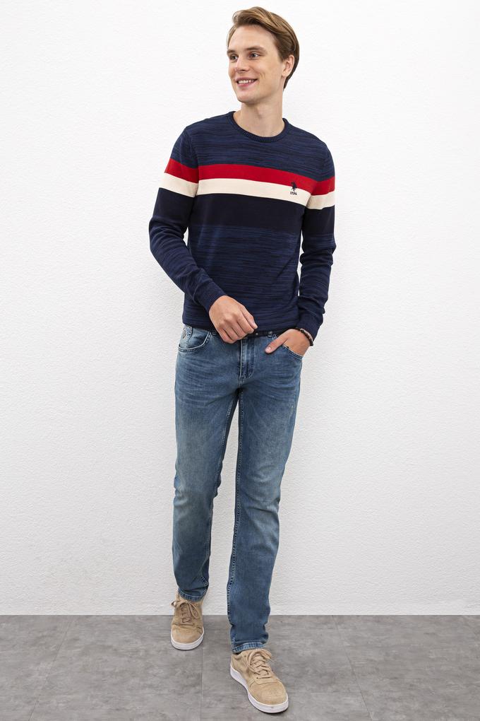 Erkek Mavi Denim Pantolon