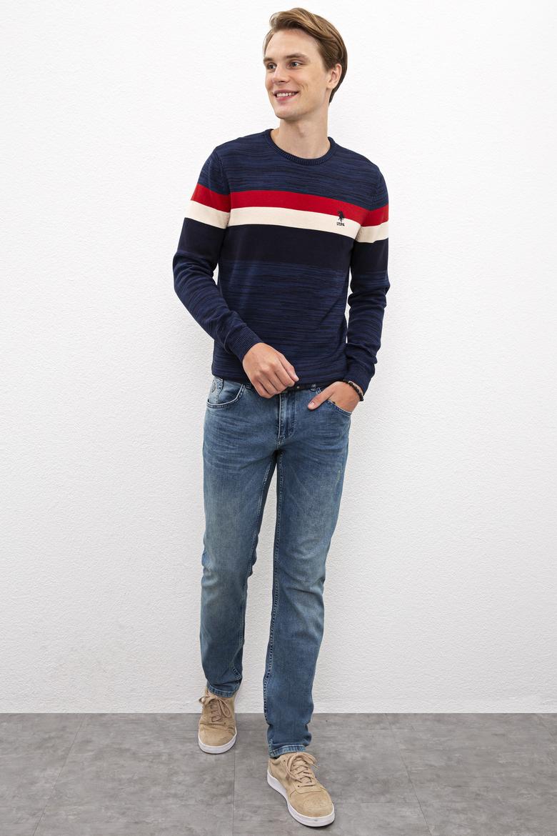 Erkek Mavi Denim Pantolon