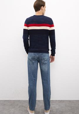 Erkek Mavi Denim Pantolon - 50215200003