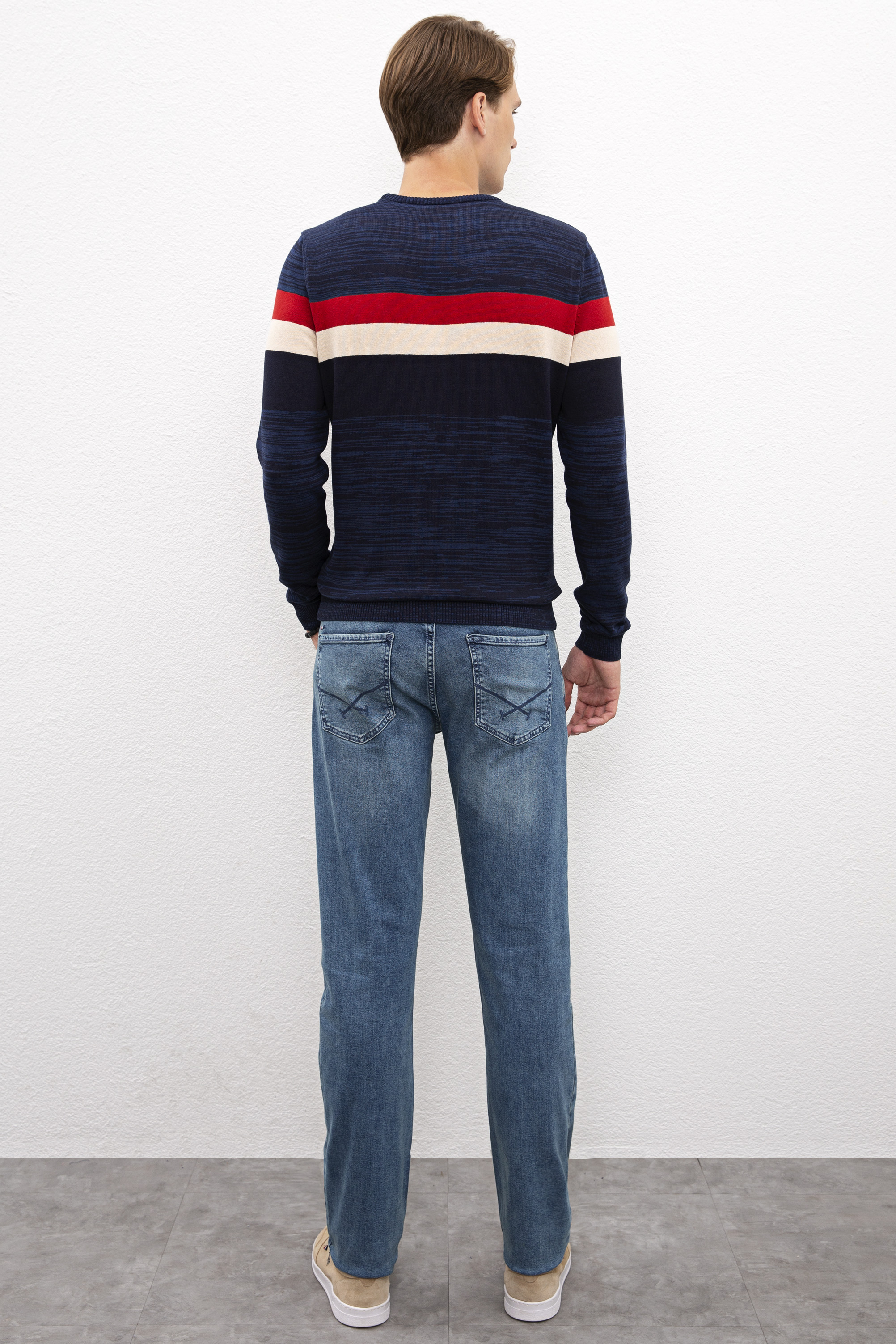 Erkek Mavi Denim Pantolon