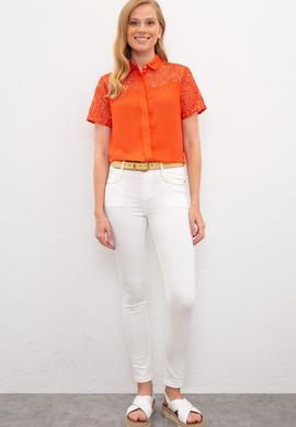 Kadın Beyaz Pantolon - 50218385026