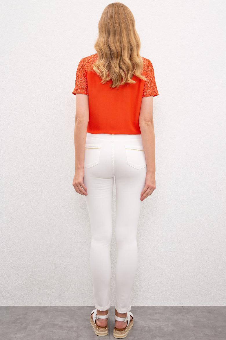 Kadın Beyaz Pantolon - 50218385026