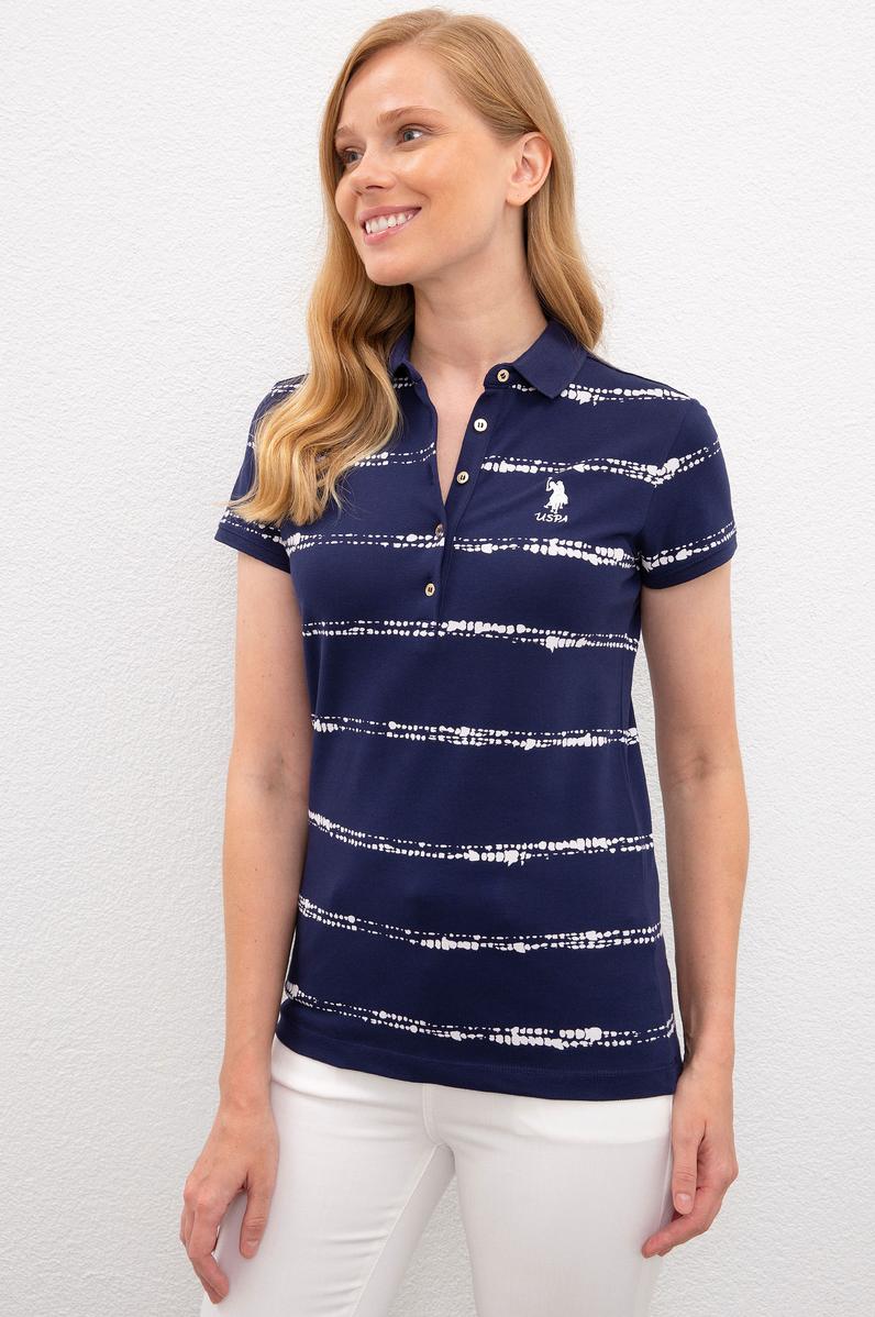 Kadın Lacivert Polo Yaka T-Shirt