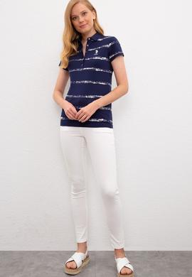 Kadın Lacivert Polo Yaka T-Shirt - 50220964003