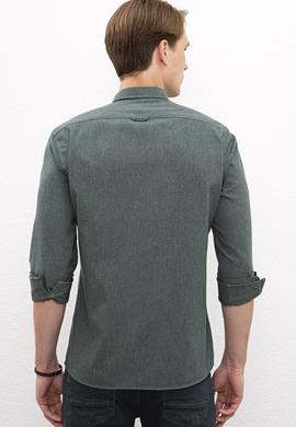 Erkek Yeşil Gömlek Uzunkol Basic - 50205791137