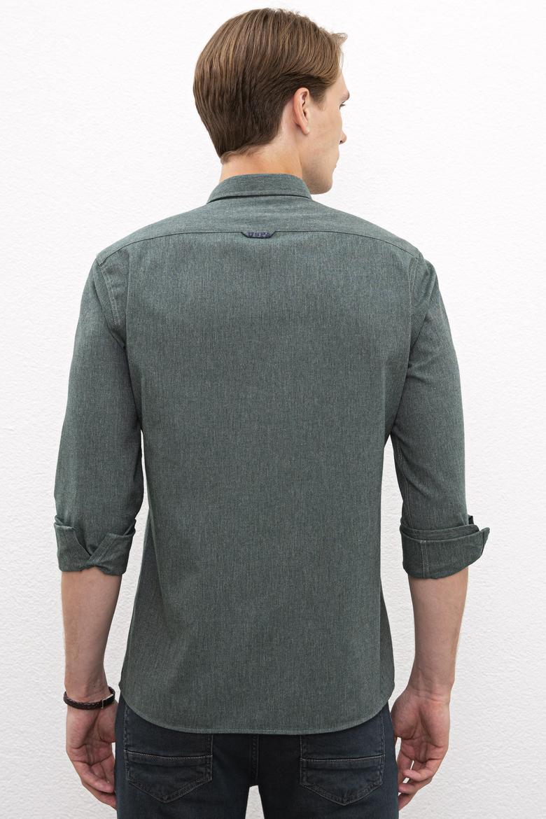 Erkek Yeşil Gömlek Uzunkol Basic - 50205791137