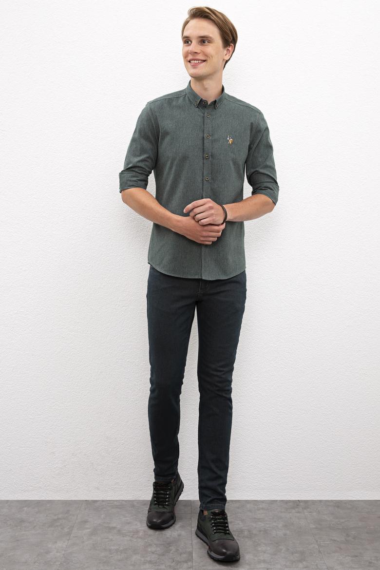 Erkek Yeşil Gömlek Uzunkol Basic - 50205791137