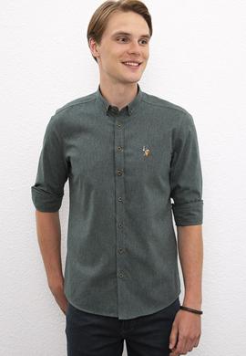 Erkek Yeşil Gömlek Uzunkol Basic - 50205791137