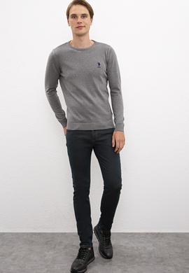 Erkek Gri Melanj Basic Kazak - 50206745043