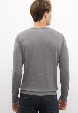 Erkek Gri Melanj Basic Kazak - 50206745043