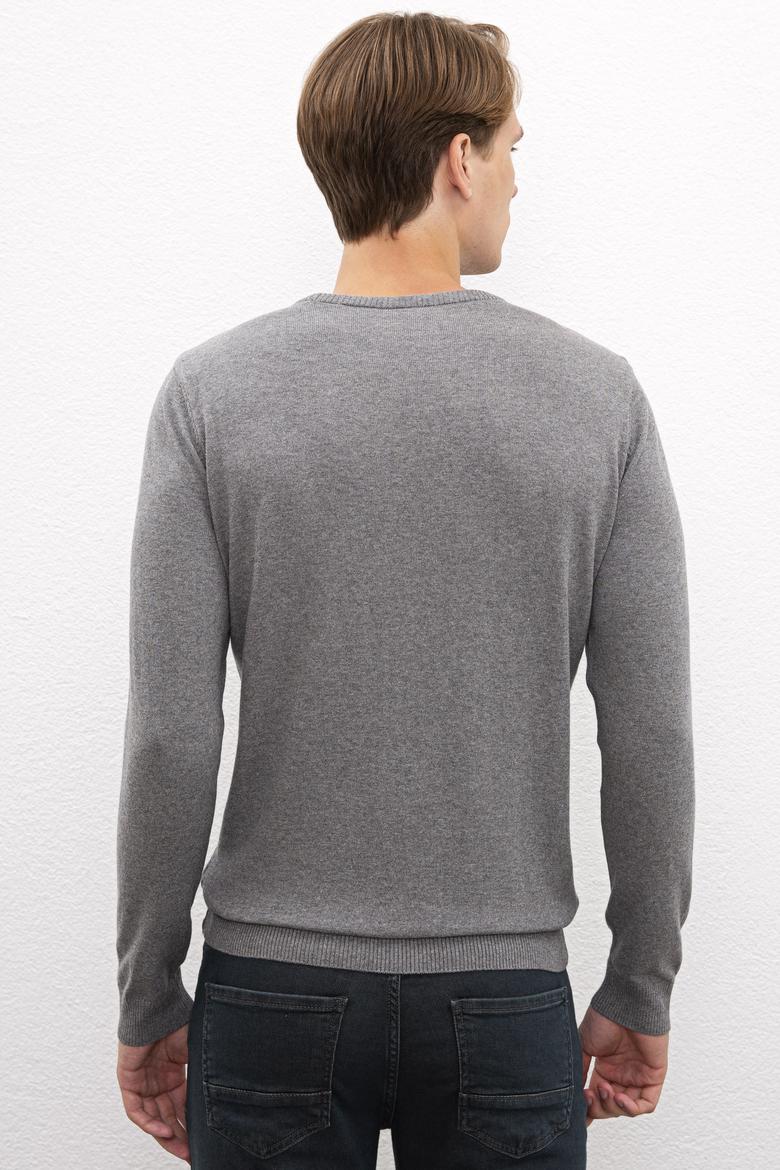 Erkek Gri Melanj Basic Kazak - 50206745043