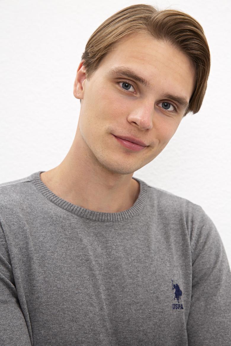 Erkek Gri Melanj Basic Kazak - 50206745043