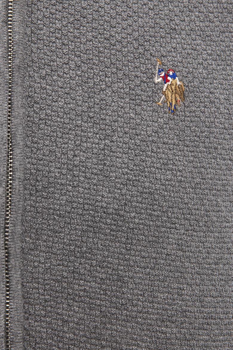 Erkek Gri Melanj  Triko Hırka Basic - 50206746004