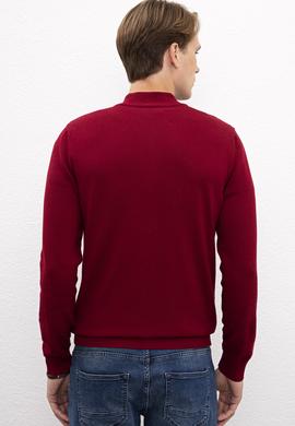 Erkek Bordo  Triko Hırka Basic - 50206746030