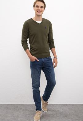 Erkek Haki Basic Kazak - 50206747032