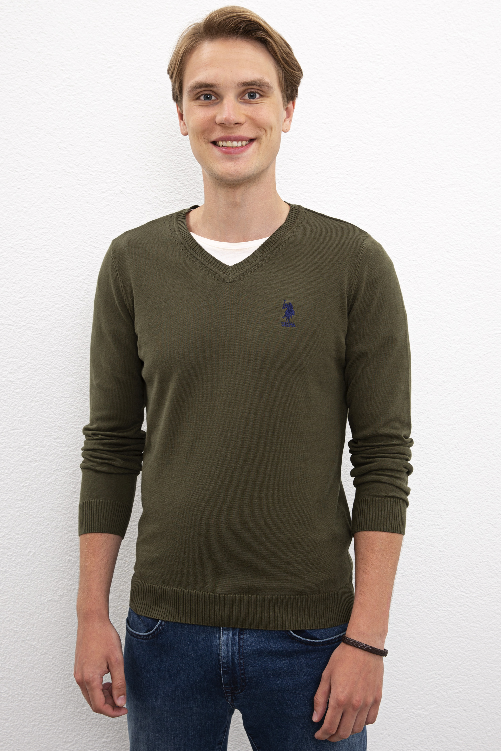 Erkek Haki Basic Kazak - Image 1