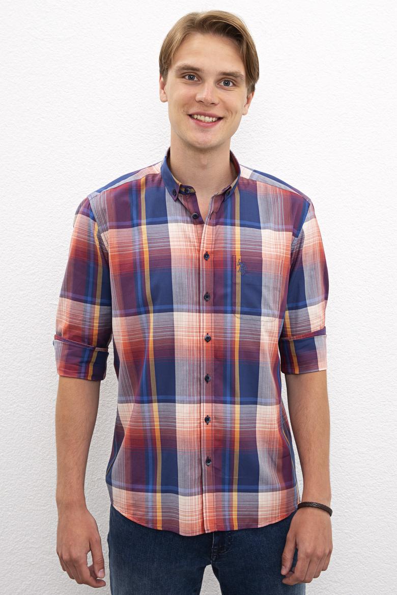 Erkek Kırmızı Gömlek Uzunkol