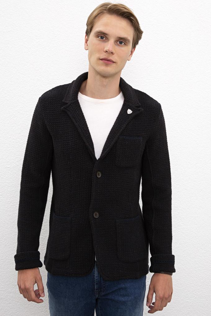 Erkek Lacivert  Triko Hırka