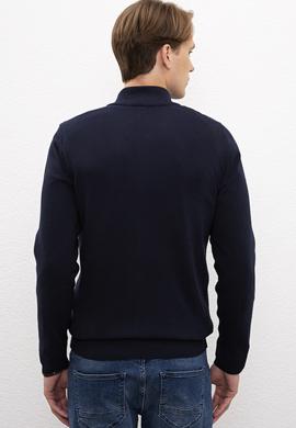 Erkek Lacivert Basic Triko Hırka - 50224884024