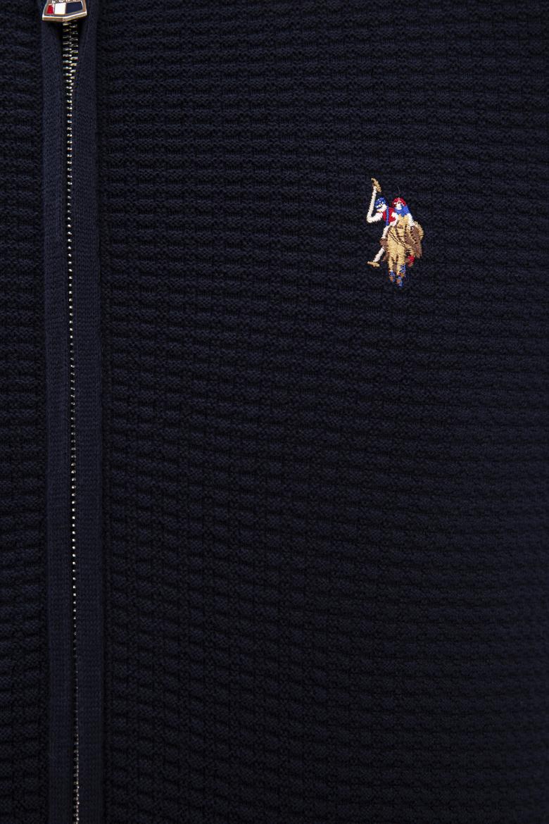 Erkek Lacivert Basic Triko Hırka - 50224884024