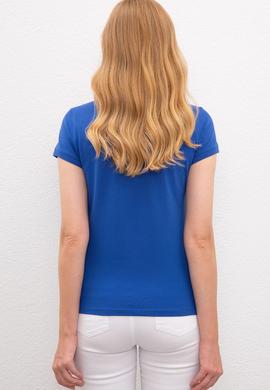 Kadın Mavi Polo Yaka T-Shirt - 50198886057