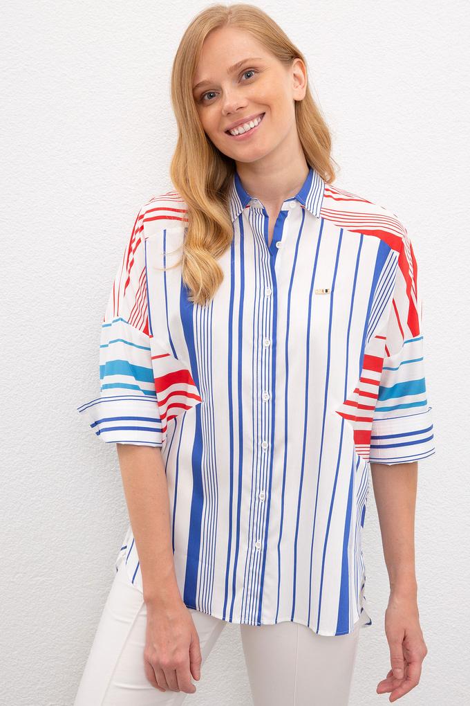 Kadın Saks Uzun Kollu Gömlek