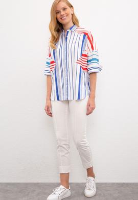 Kadın Saks Uzun Kollu Gömlek - 50218886014