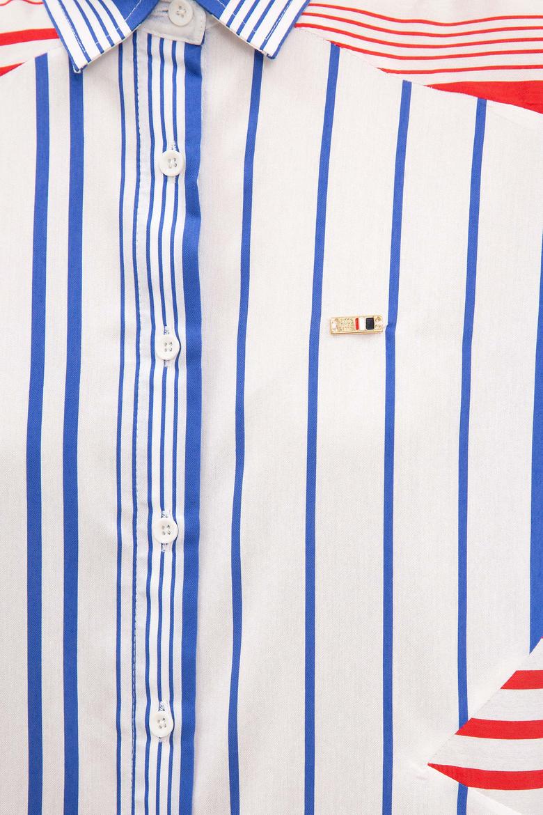 Kadın Saks Uzun Kollu Gömlek - 50218886014