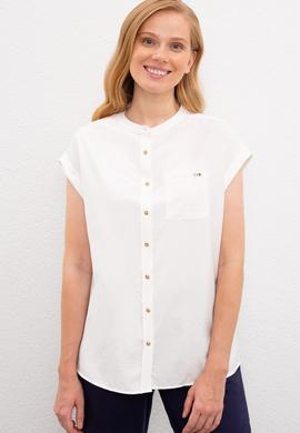 Kadın Beyaz Gömlek Kısakol - 50218785028