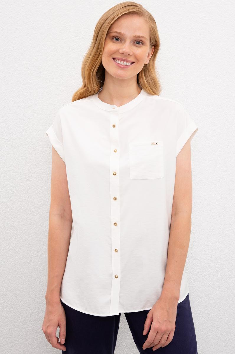 Kadın Beyaz Gömlek Kısakol