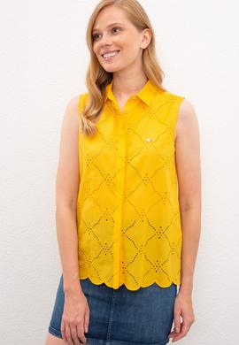 Kadın Sarı Gömlek Kısakol - 50218818009