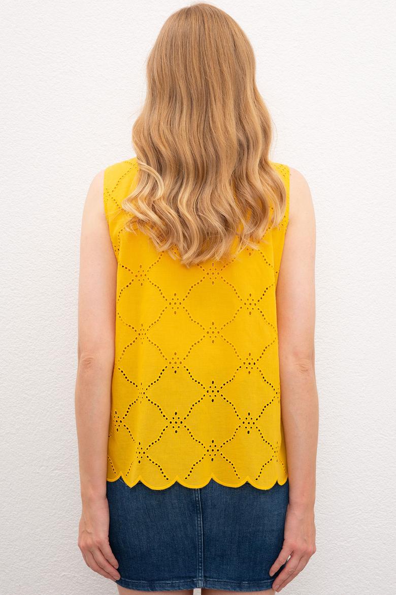 Kadın Sarı Gömlek Kısakol - 50218818009