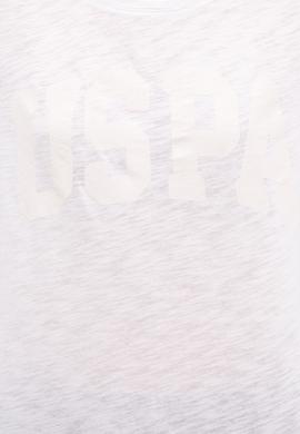 Kadın Beyaz Bisiklet Yaka T-Shirt - 50225789011