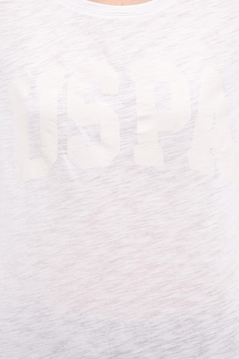 Kadın Beyaz Bisiklet Yaka T-Shirt - 50225789011