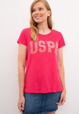 Kadın Pembe Bisiklet Yaka T-Shirt - 50225789045