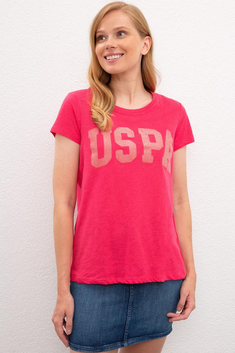 Kadın Pembe Bisiklet Yaka T-Shirt