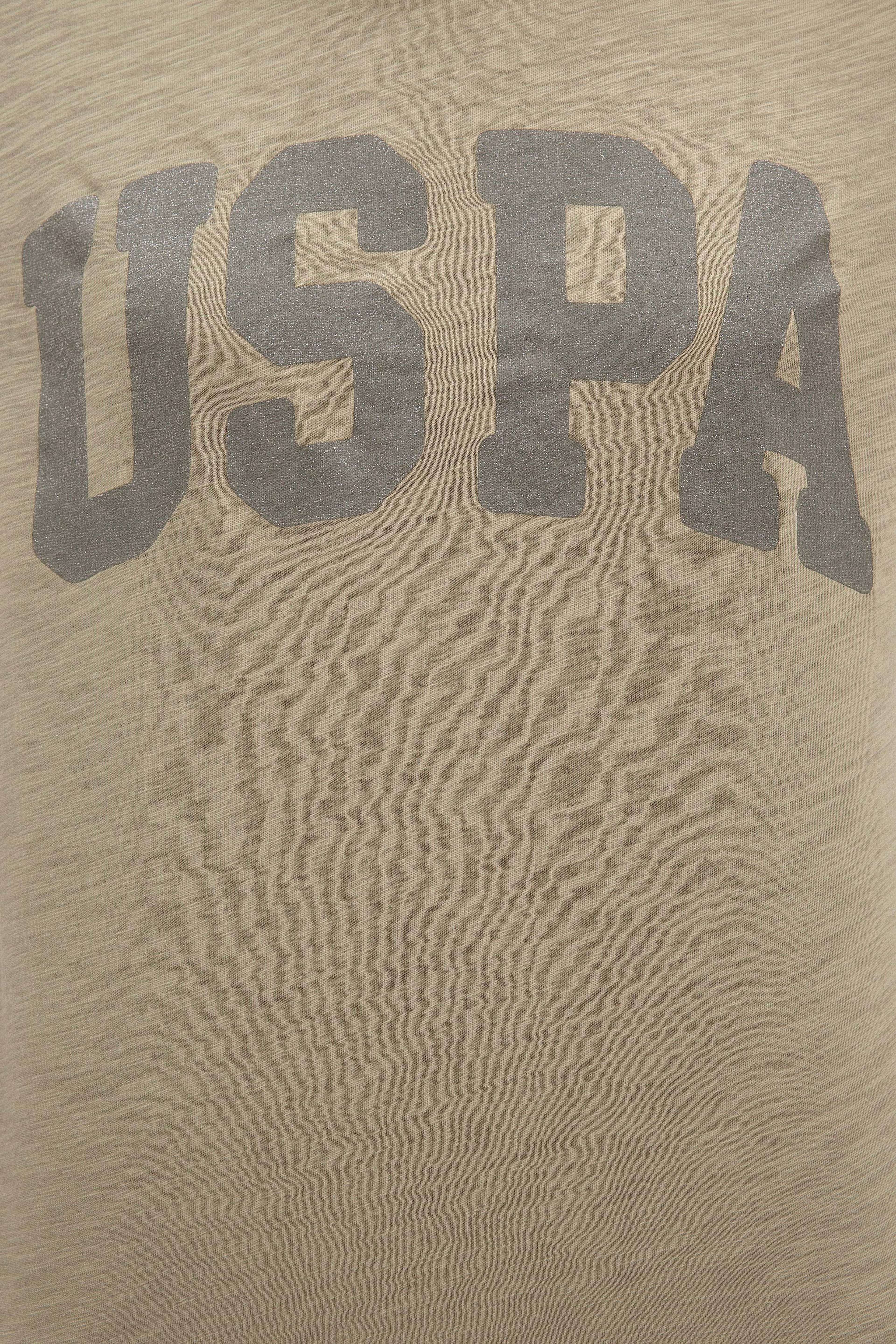 Kadın Haki Bisiklet Yaka T-Shirt - Image 4