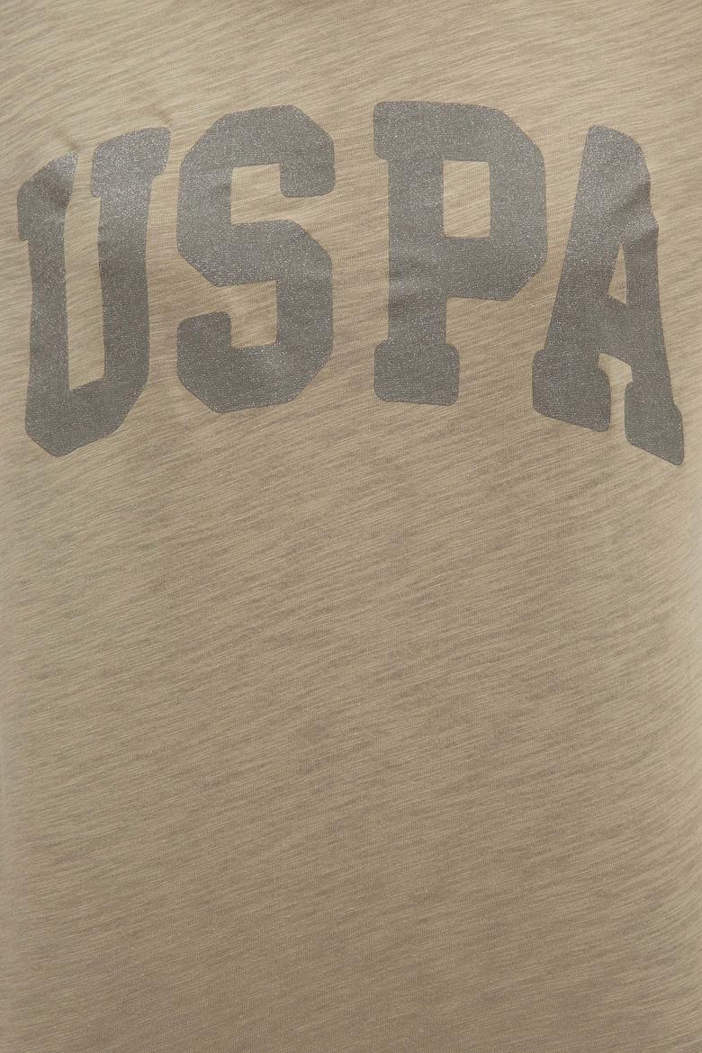 Kadın Haki Bisiklet Yaka T-Shirt - 50225789018