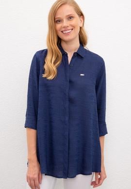 Kadın Lacivert Gömlek Uzunkol - 50218814011