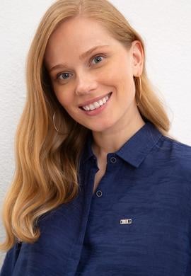 Kadın Lacivert Gömlek Uzunkol - 50218814011