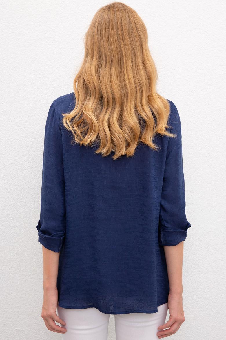 Kadın Lacivert Gömlek Uzunkol - 50218814011