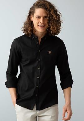 Erkek Siyah Gömlek Uzunkol Basic - 50200413082