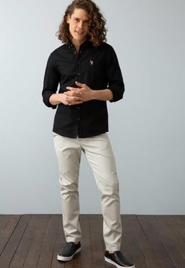 Erkek Siyah Gömlek Uzunkol Basic - 50200413082