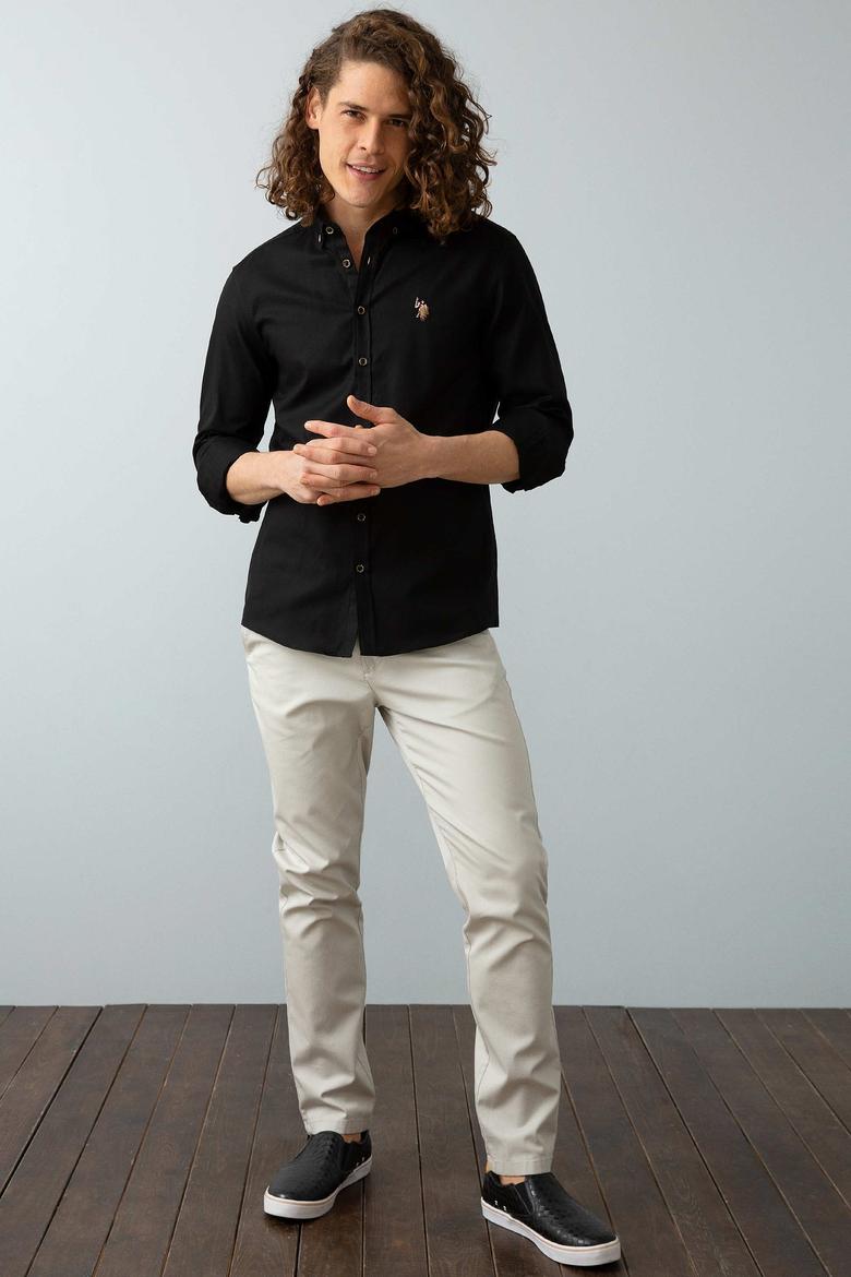 Erkek Siyah Gömlek Uzunkol Basic - 50200413082